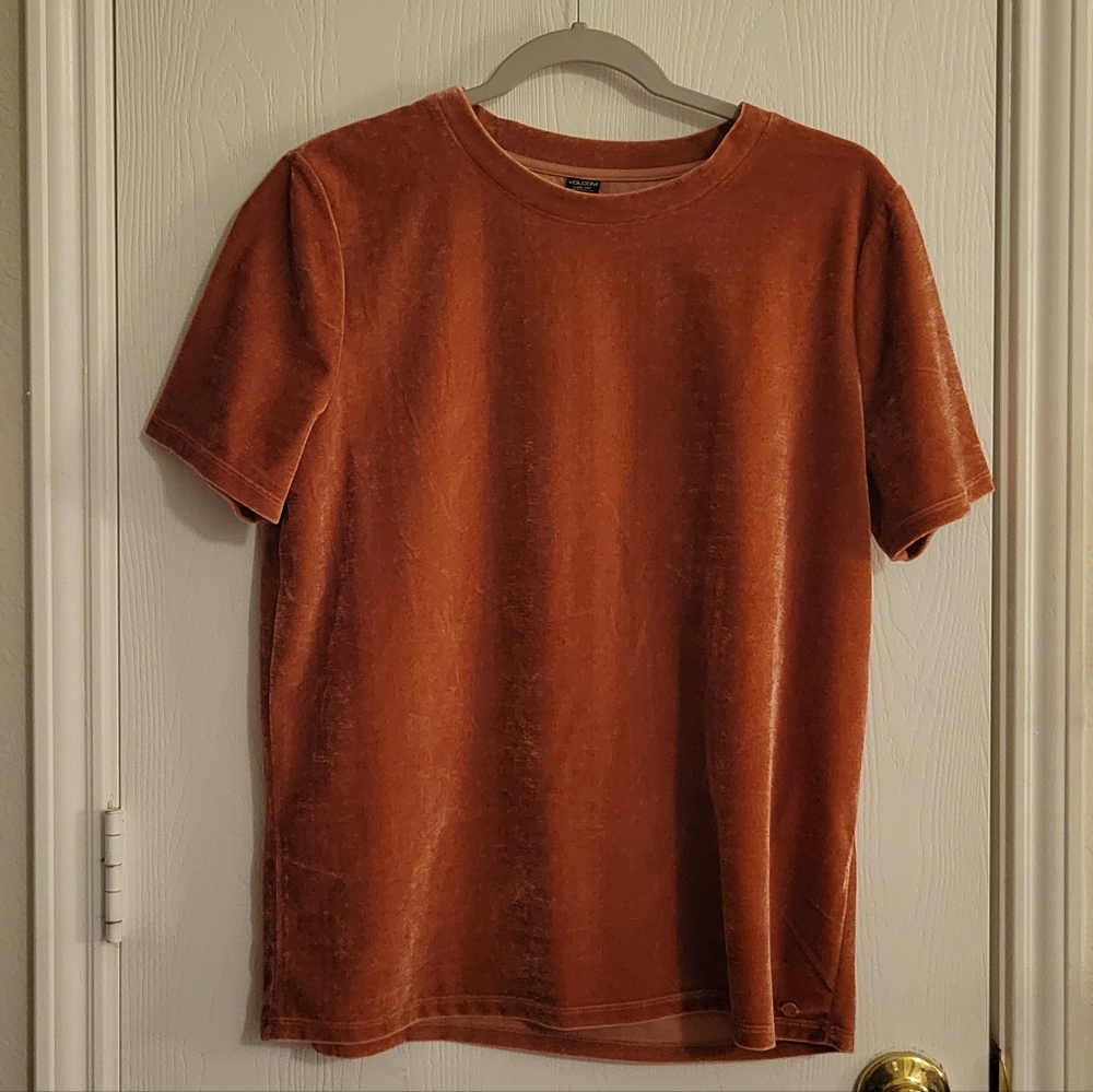 Orange Velvet T Shirt